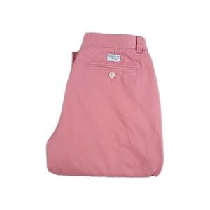 Vineyard‎ Vines Club Pants Mens 32x32 Chinos Pink Flat Front Cotton Twill Logo